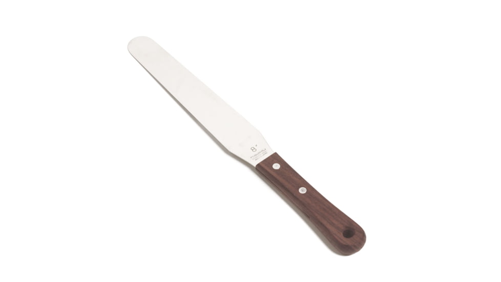 Nisaku Stainless Steel Wooden Handle Spatula, 8-Inch Blade, Silver, Small NJP430