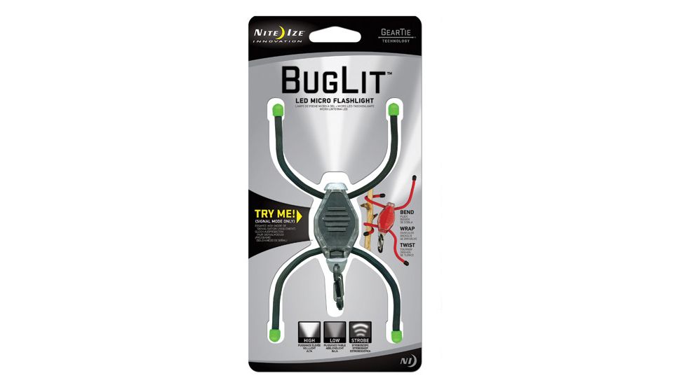Nite Ize BugLit Micro Flashlight - Black Body, White LED BGT02-07-1701