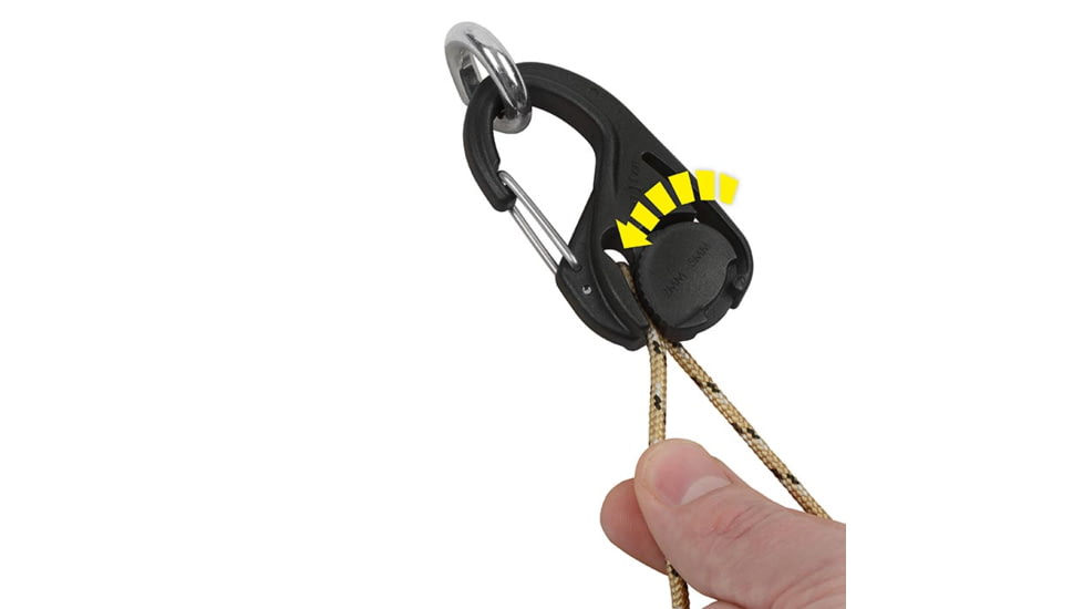 Nite Ize CamJam Cord Tightener - 2 Pack with 8 ft. Rope, Black, Small, NCJ-25-2R3