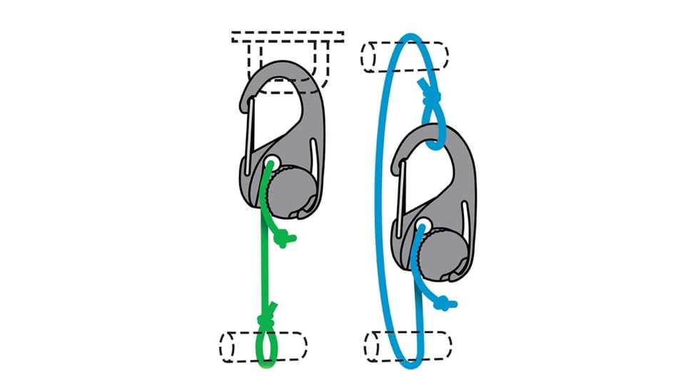 Nite Ize CamJam Cord Tightener - 2 Pack with 8 ft. Rope, Black, Small, NCJ-25-2R3