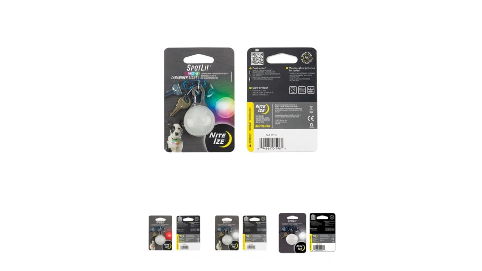 Nite Ize Carabiner Light, Disc-O, Red, White, White/Black