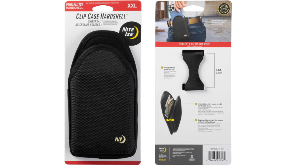 Nite Ize Clip Case Hardshell Universal QuickSlide Holster, Black, 2XL, HSHQS2L-01-R3