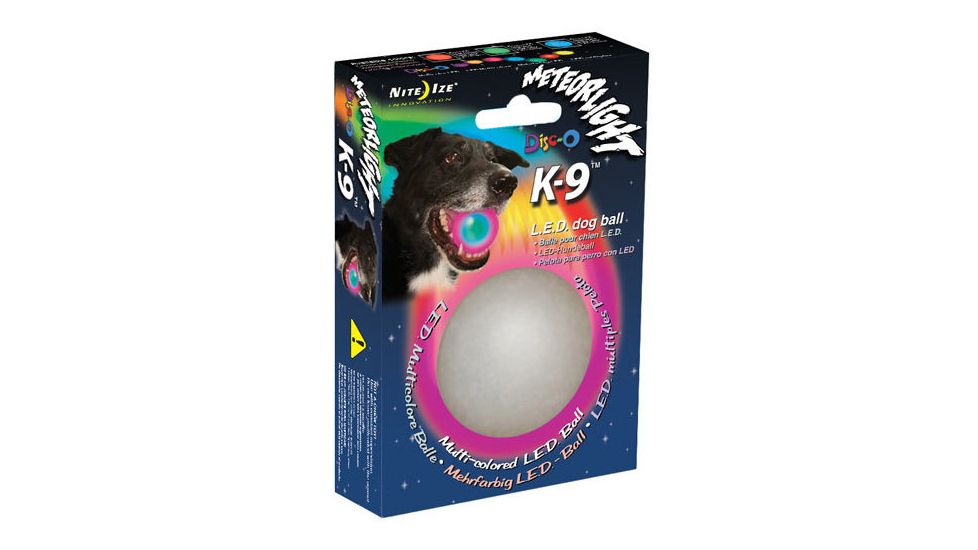 Nite Ize MeteorLight Ball LED Light Up Dog Ball, MeteorLight Ball K-9 Disc O MTLP-08-07