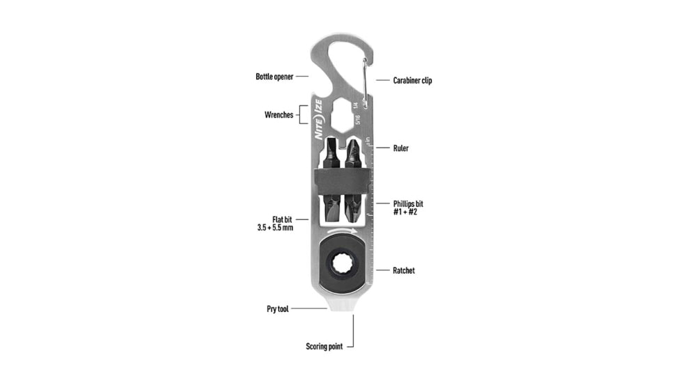 Nite Ize DoohicKey Ratchet Key Tool, 0.94 X 4.06 X 0.39in, KMTRT-11-R3