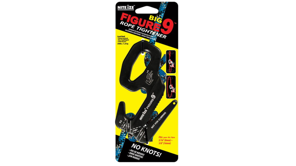 Nite Ize F9B-03-01 Figure 9 Rope Tightener Tensioning Tool Big Black Single Pack