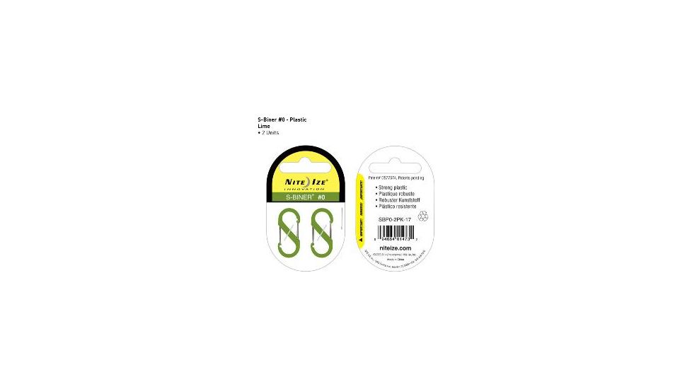 Nite Ize Figure S Plastic Biner, Lime 908538
