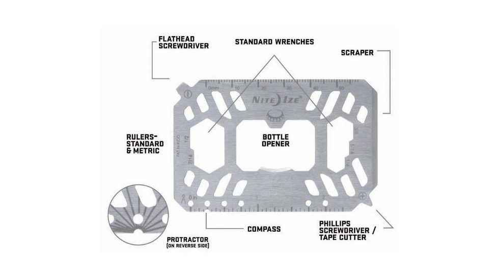 Nite Ize Financial Tool Multi Tool Card, Stainless, FMTM-11-R7
