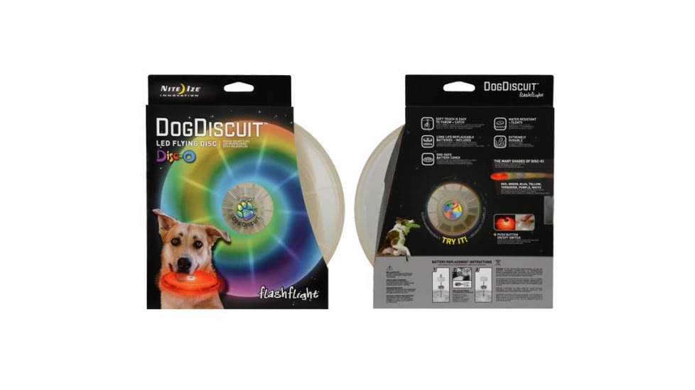 Nite Ize Flashflight Dog Discuit LED Illuminated Flying Disc, Disco FFDD-07-R8