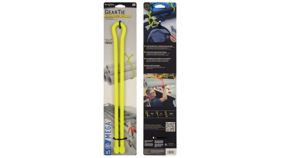 Nite Ize Gear Tie Mega Twist Tie, Neon Yellow, 32 in, GTM32-33-R3