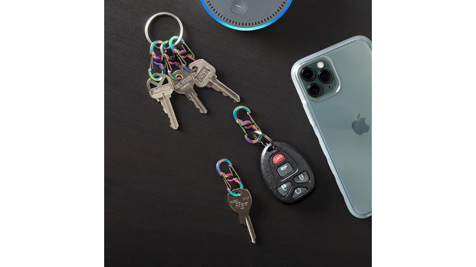 Nite Ize KeyRing Locker S-Biner Stainless Steel, Spectrum, KRGSM-07-R3