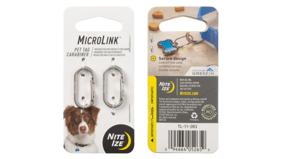 Nite Ize Microlink Pet Tag Carabiner - 2 Pack - TL-11-2R3