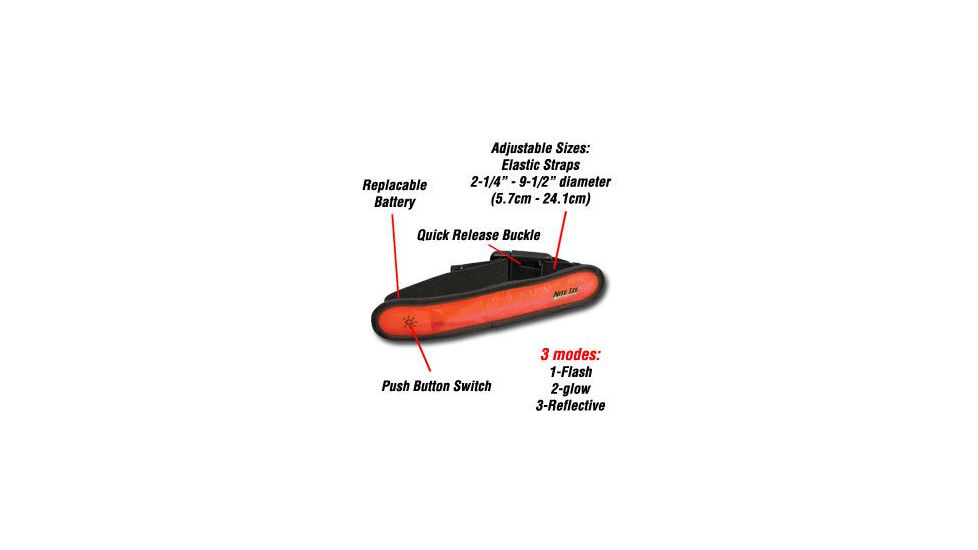 Nite Ize NAB-03 Marker Band Adjustable Elastic Strap w/ LED Flash or Glow Illumination