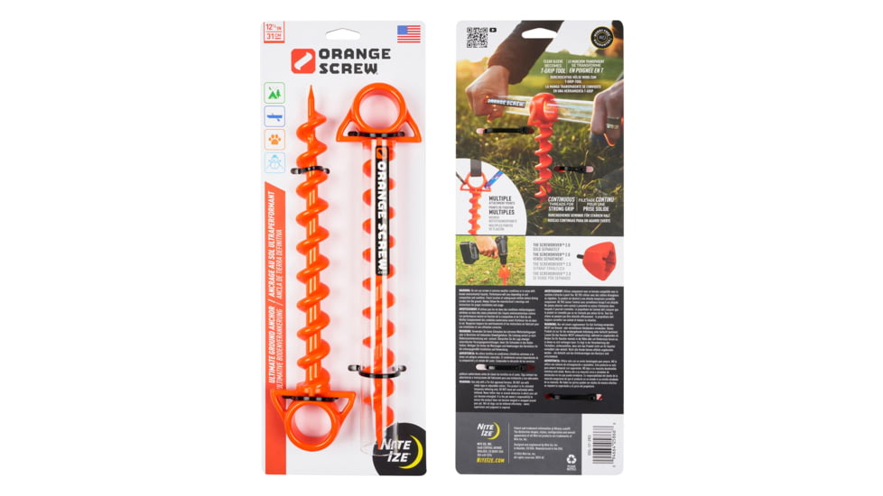 Nite Ize Orange Screw Large Ultimate Ground Anchor - 2 Pack