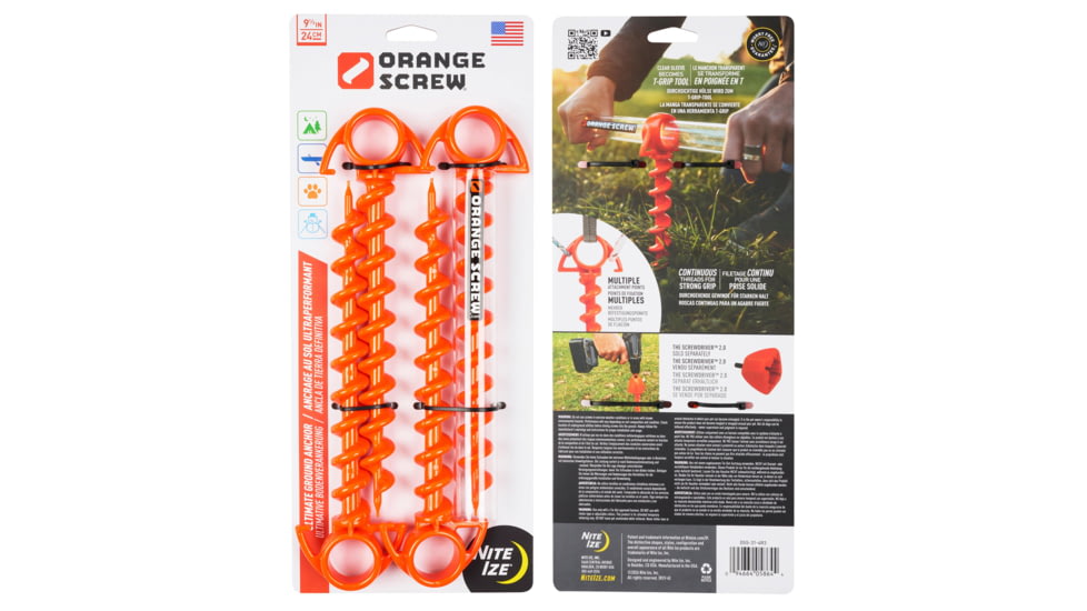Nite Ize Orange Screw Small Ultimate Ground Anchor - 4 Pack