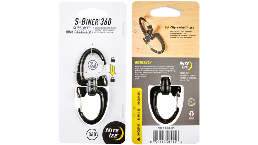 Nite Ize S-biner 360 Slidelock Dual Carabiner NISBLR3-01-R3