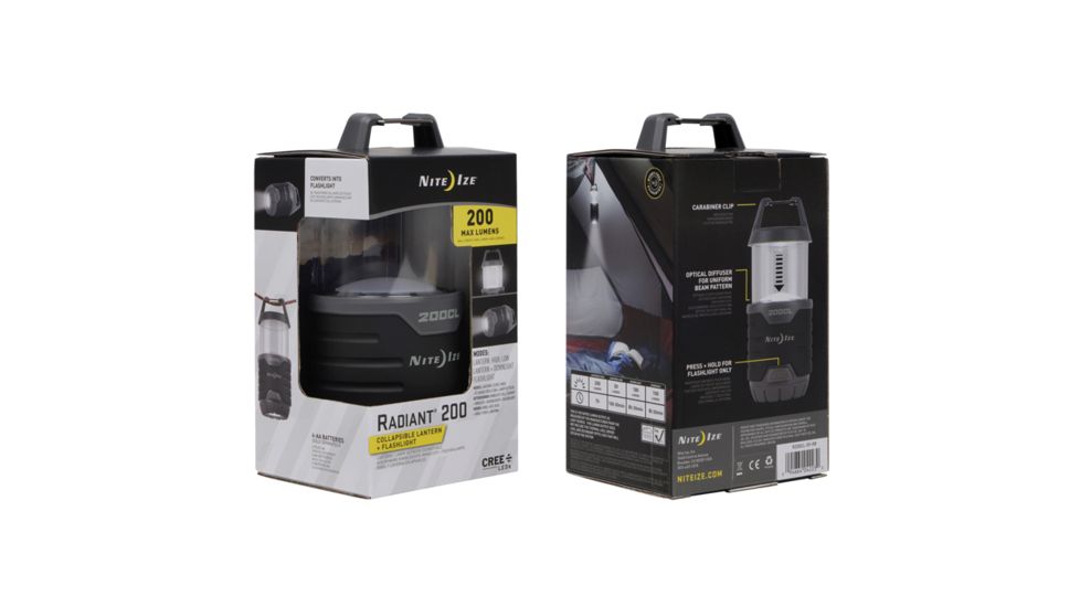 Nite Ize Radiant Collapsible Lantern 2-in-1, 200 Lumens, R200CL-09-R8