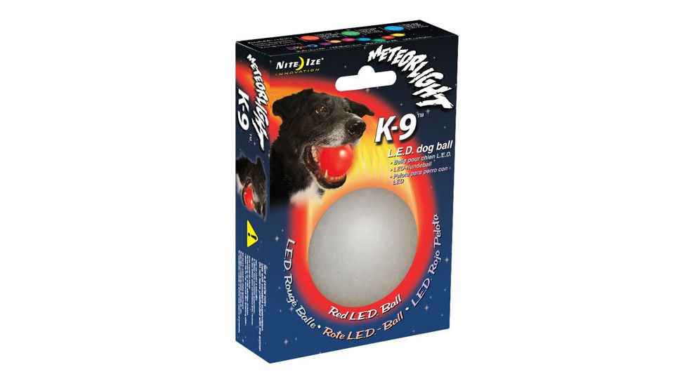 Nite Ize MeteorLight Ball LED Light Up Dog Ball, Colors Nite Ize MeteorLight Ball LED Light Up Dog Ball - Red