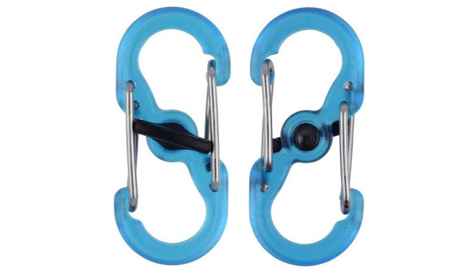 Nite Ize S-Biner Plastic MicroLock 2pk Translucent Blue LSBPM-03T-2R3