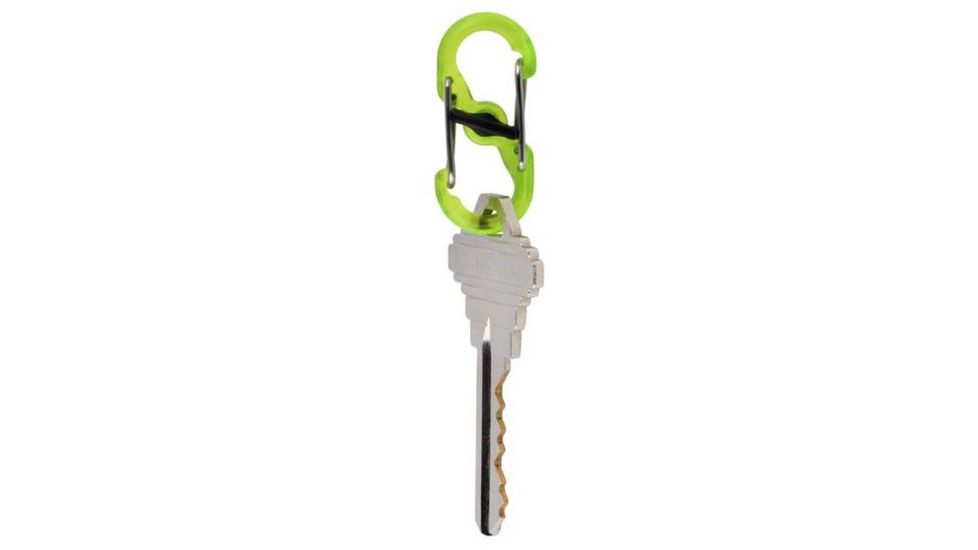 Nite Ize S-Biner Plastic MicroLock 2pk Translucent Lime LSBPM-17T-2R3