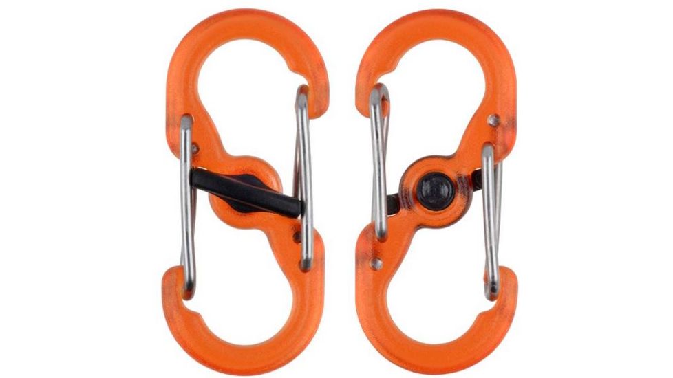 Nite Ize S-Biner Plastic MicroLock 2pk Translucent Orange LSBPM-19T-2R3