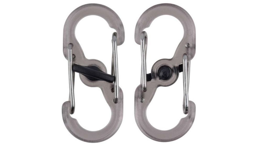 Nite Ize S-Biner Plastic MicroLock 2pk Translucent Smoke LSBPM-06T-2R3