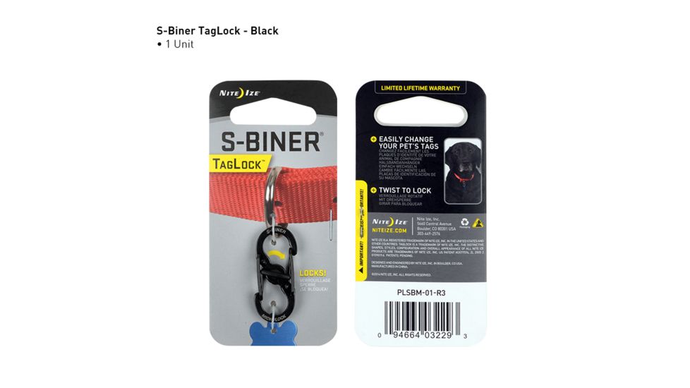 Nite Ize S-Biner TagLock,Black PLSBM-01-R3