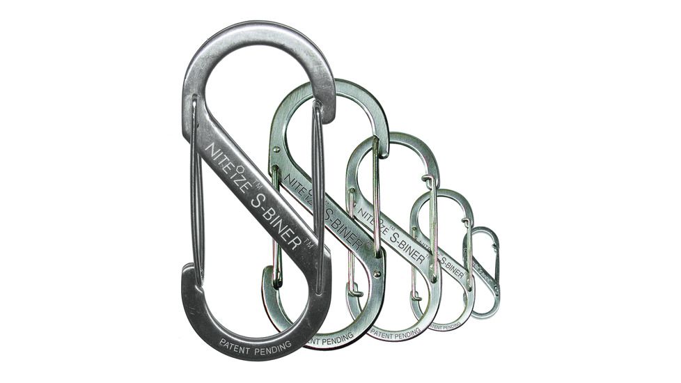 Nite Ize S-Biner Versatile Carry Biner - Size 1 - 2 Pack - Stainless SB1-2PK-11