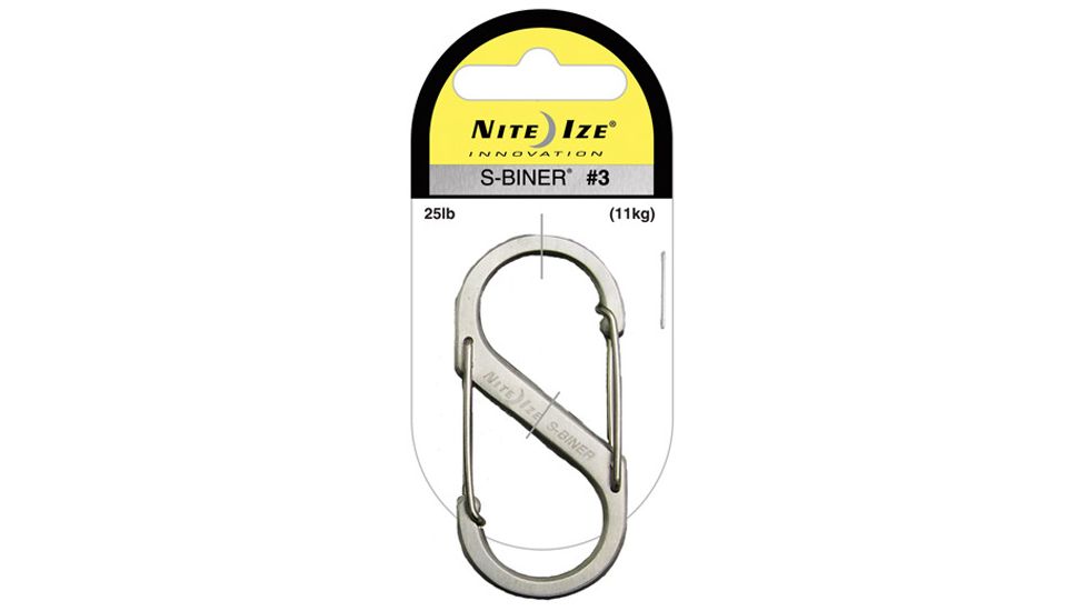 Nite Ize SB3-03-11 S-Biner Versatile Carry Biners - Size 3 - Stainless