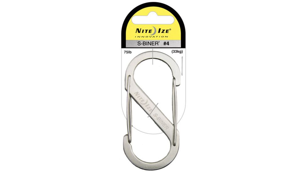 Nite Ize SB4-03-11 S-Biner Versatile Carry Biners - Size 4 - Stainless