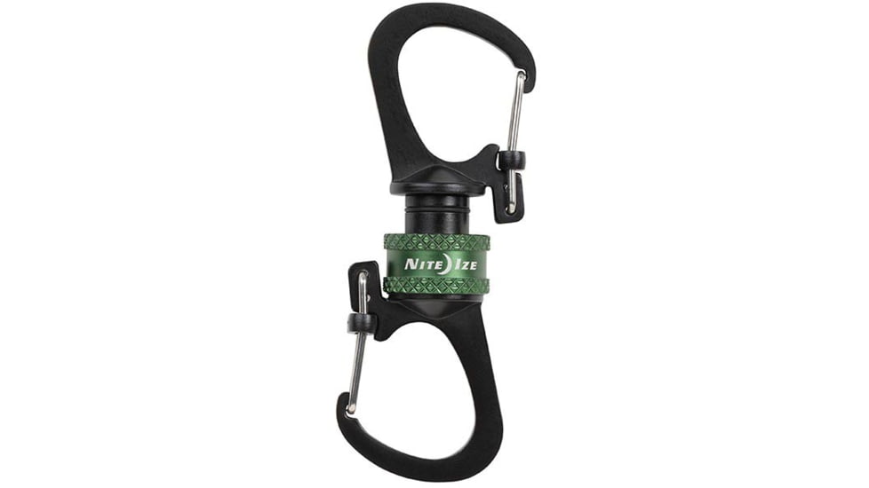Nite Ize SlideLock 360 Magnetic Locking Dual Carabiner, Olive, MSBL-08-R7