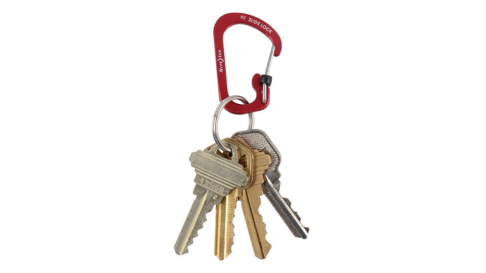 Nite Ize SlideLock Carabiner Aluminum No2, Red, CSLA2-10-R6