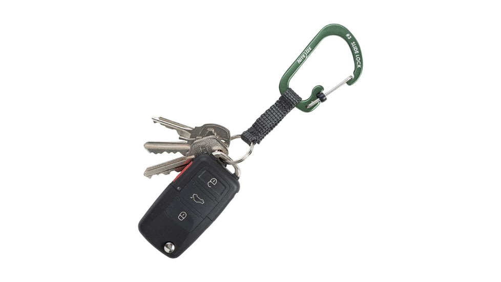 Nite Ize SlideLock Key Ring Aluminum, Olive, CSLAW3-08-R6