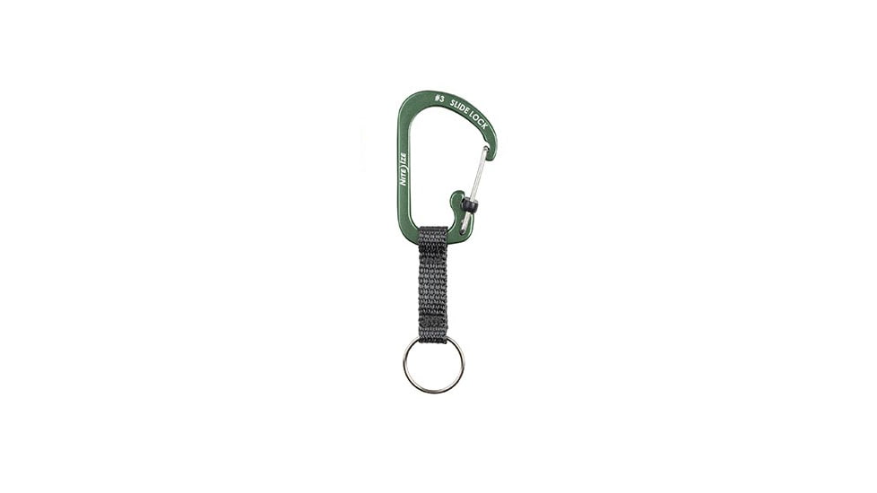 Nite Ize SlideLock Key Ring Aluminum, Olive, CSLAW3-08-R6