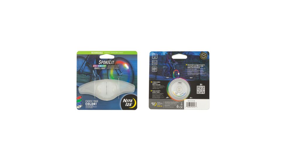 Nite Ize SpokeLit Rechargeable Wheel Light, Disc-O Select SKLR-07S-R6