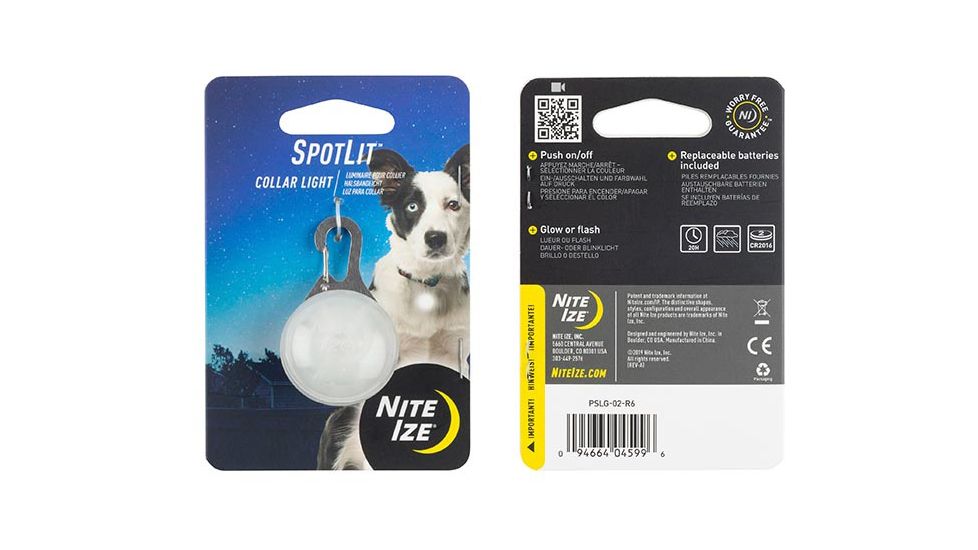Nite Ize SpotLit Collar Light, White, PSLG-02-R6