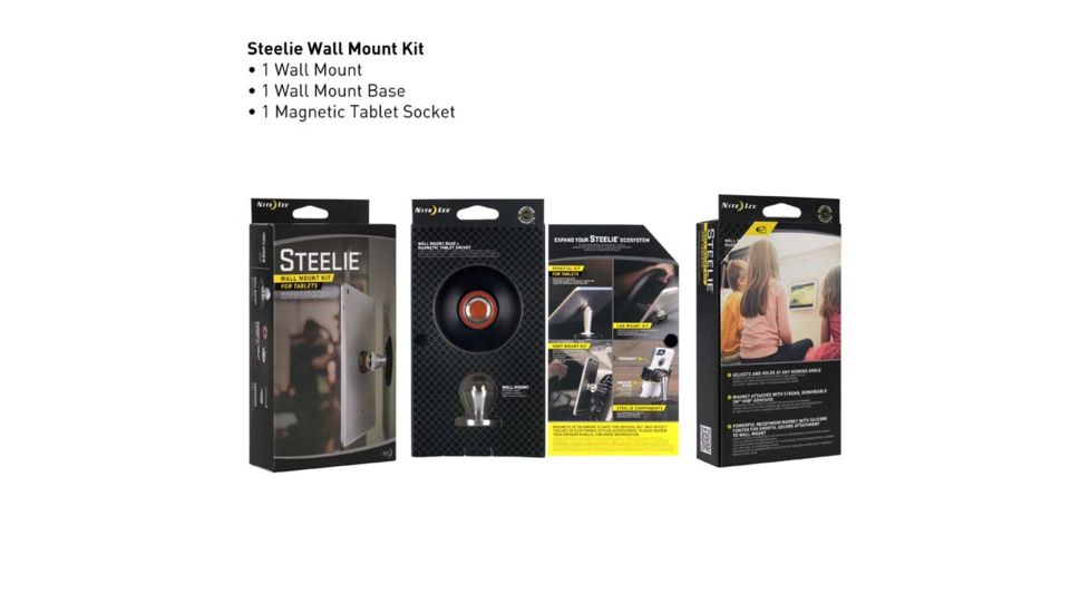 Nite Ize Steelie Wall Mount Kit for Tablets, Silver, STWK-11-R8