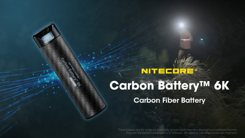 Nitecore Carbon Battery 6K USB-C 6000mAh Power Bank, Black, CARBON6K
