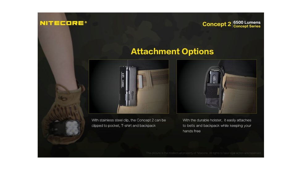 Nitecore Concept-2 4 x Built-In Battery Packs 4 x CREE XHP35 HD LED Rechargeable Ultra-Bright Flashlight, 6500 Lumens, Black, CONCEPT-2