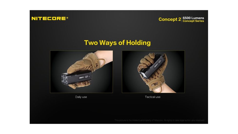 Nitecore Concept-2 4 x Built-In Battery Packs 4 x CREE XHP35 HD LED Rechargeable Ultra-Bright Flashlight, 6500 Lumens, Black, CONCEPT-2