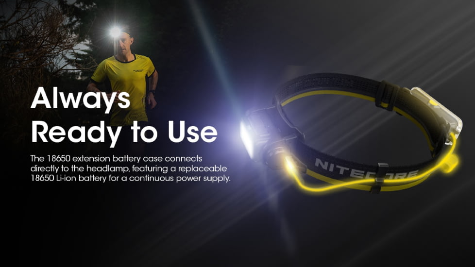 Nitecore Extension Battery Case for NU40/NU43/NU50, Black, ACC-NITE-186EBC