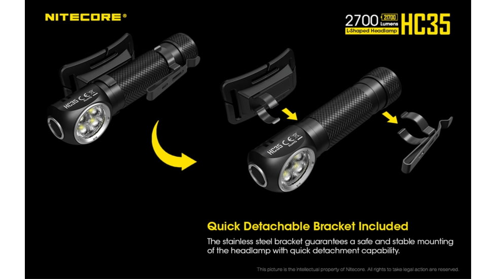 Nitecore HC35 2700 Lumen USB Rechargeable Headlamp, Black, 6952506405572