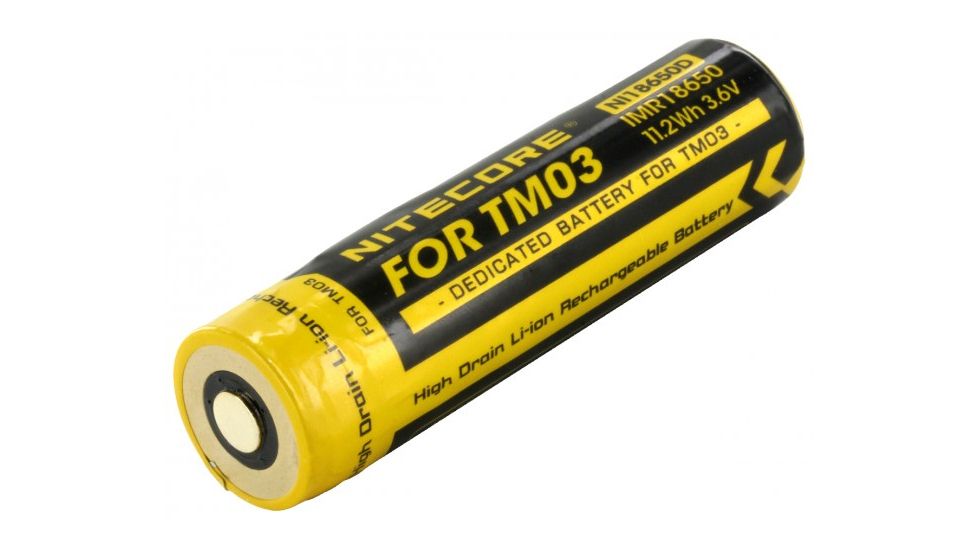 Nitecore IMR 18650 3.6V Li-Mn Rechargeable Battery for the TM03, Black, NITECORE-TM03-18650