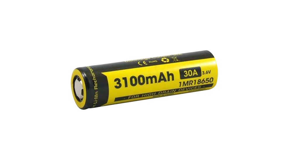Nitecore IMR 18650 3100mAh 3.6V Unprotected 30A Li-Ion Battery, Yellow, IMR18650D