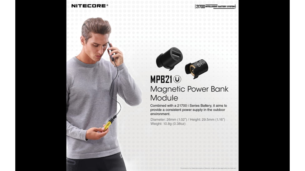 Nitecore Intelligent 21700 Battery System with Lantern and Charger, Black, 6952506493906