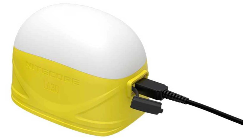 Nitecore LA30 Bi-Fuel 1 x Built-In Li-ion Battery Pack / 2 x AA High CRI LED Camping Lantern, 250 Lumens, Yellow, LA30-YELLOW