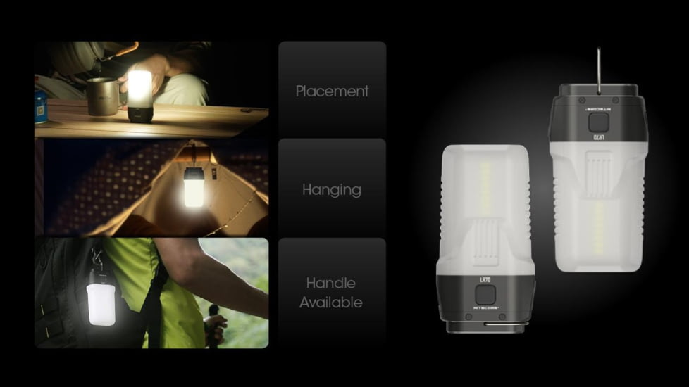 Nitecore LR70 3-in-1 Rechargeable Lantern, 3000 Lumens, Black, FL-NITE-LR70