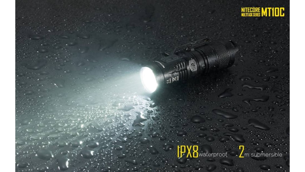 Nitecore MT10C 920 Lumen Rotary Helmet Mounting Rechargeable Flashlight Kit, Black, 6952506466740