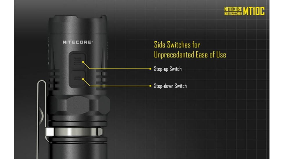 Nitecore MT10C 920 Lumen Rotary Helmet Mounting Rechargeable Flashlight Kit, Black, 6952506466740