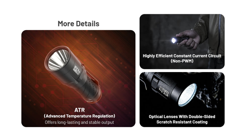 Nitecore MT1C Pro 1000 Lumen Rechargeable EDC Flashlight, Black, MT1CPRO