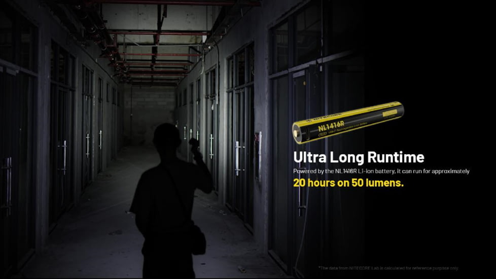 Nitecore MT2A Pro LED EDC Rechargeable Flashlight, AA, 1000 Lumen, Black, FL-NITE-MT2APRO